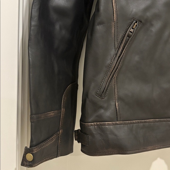 NWT [Real Leather] Motorcycle Biker Brown Diamond Leather Jacket Mens 2XL - Picture 8 of 16